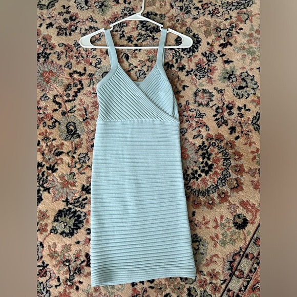 PRINCESS POLLY Emelie mini bodycon light blue knit dress - Picture 2 of 5